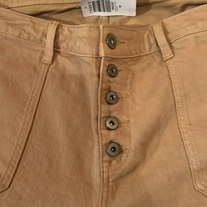 New! Torrid High Rise Straight Leg Raw Hem Tan Jeans Denim with Button Fly - 18R